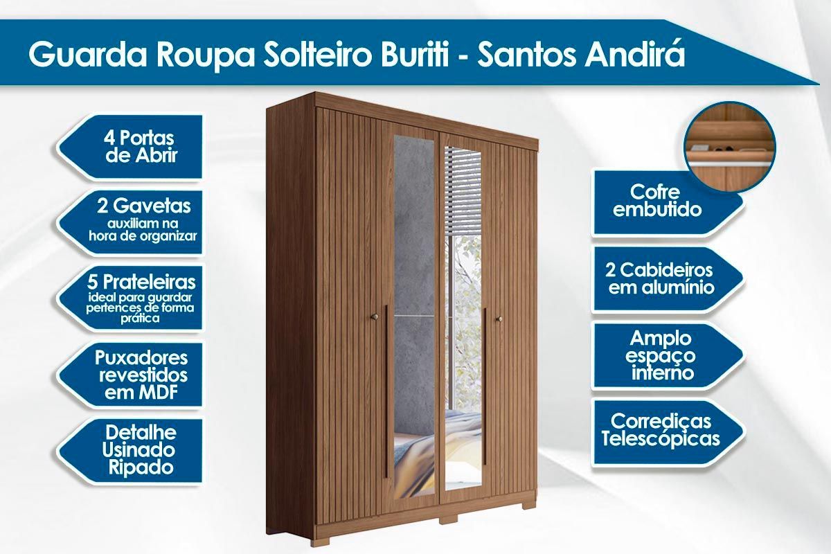 Conjunto Quarto Guarda Roupa + Cômoda QC310 S. Andirá
