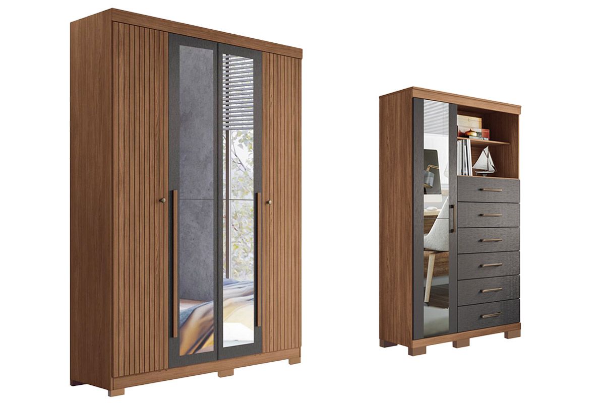 Conjunto Quarto Guarda Roupa + Cômoda QC311 S. Andirá