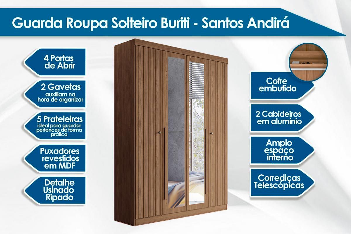 Conjunto Quarto Guarda Roupa + Cômoda QC314 S. Andirá