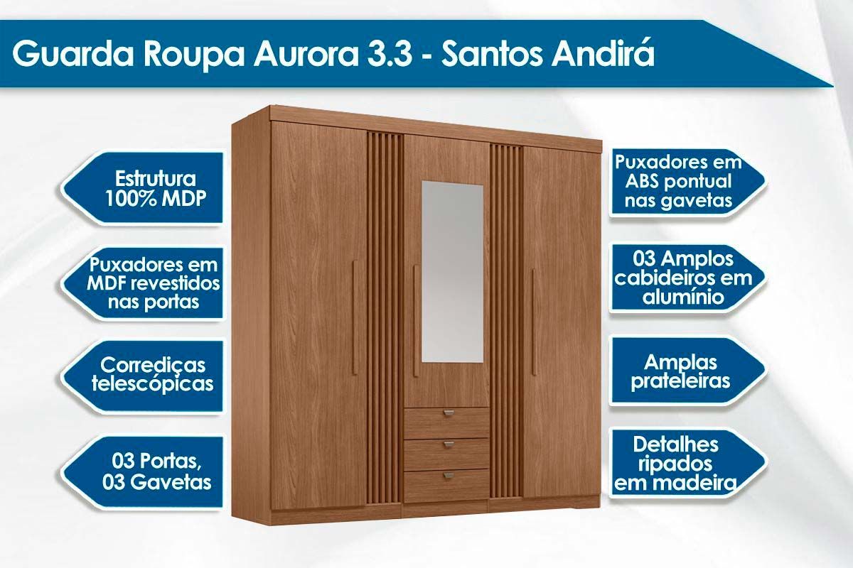 Conjunto Quarto Guarda Roupa + Cômoda QC315 S. Andirá