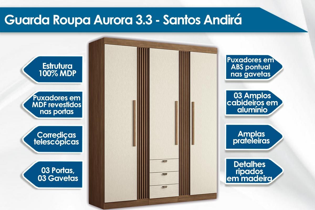 Conjunto Quarto Guarda Roupa + Cômoda QC317 S. Andirá