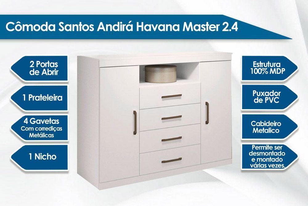 Conjunto Quarto Guarda Roupa + Cômoda QC317 S. Andirá