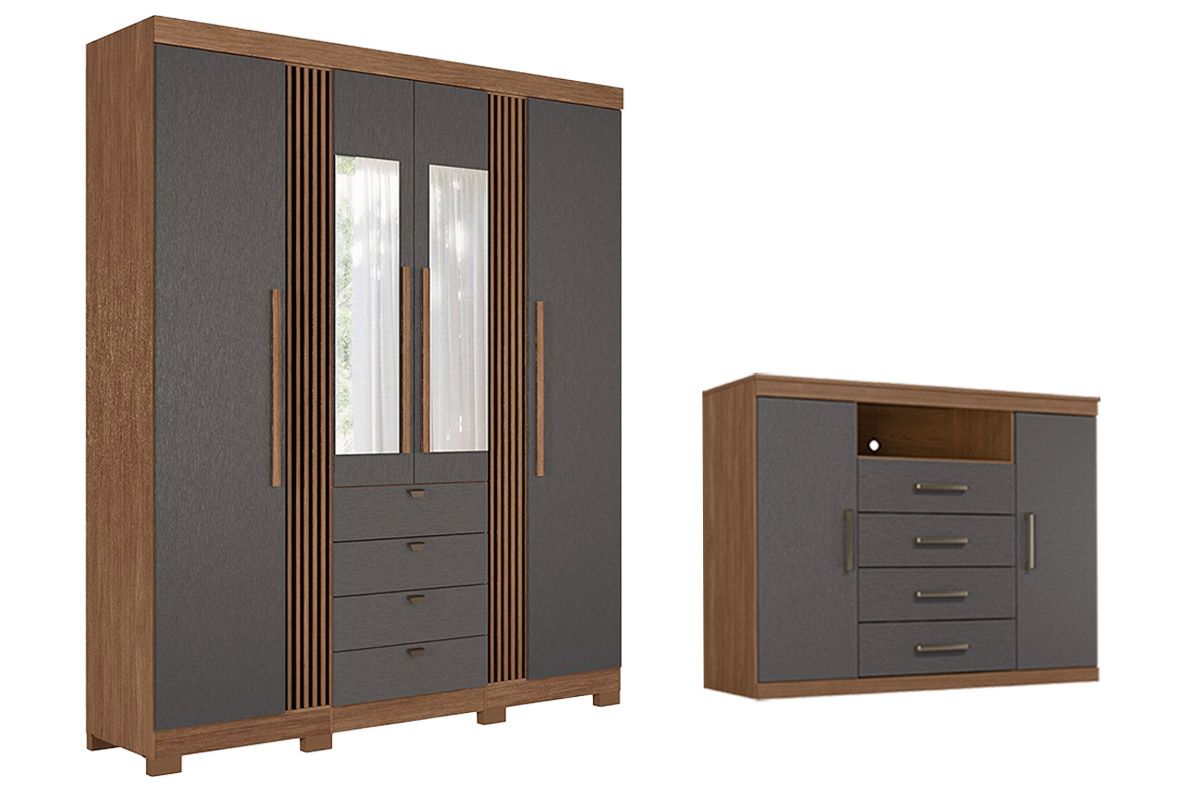 Conjunto Quarto Guarda Roupa + Cômoda QC318 S. Andirá