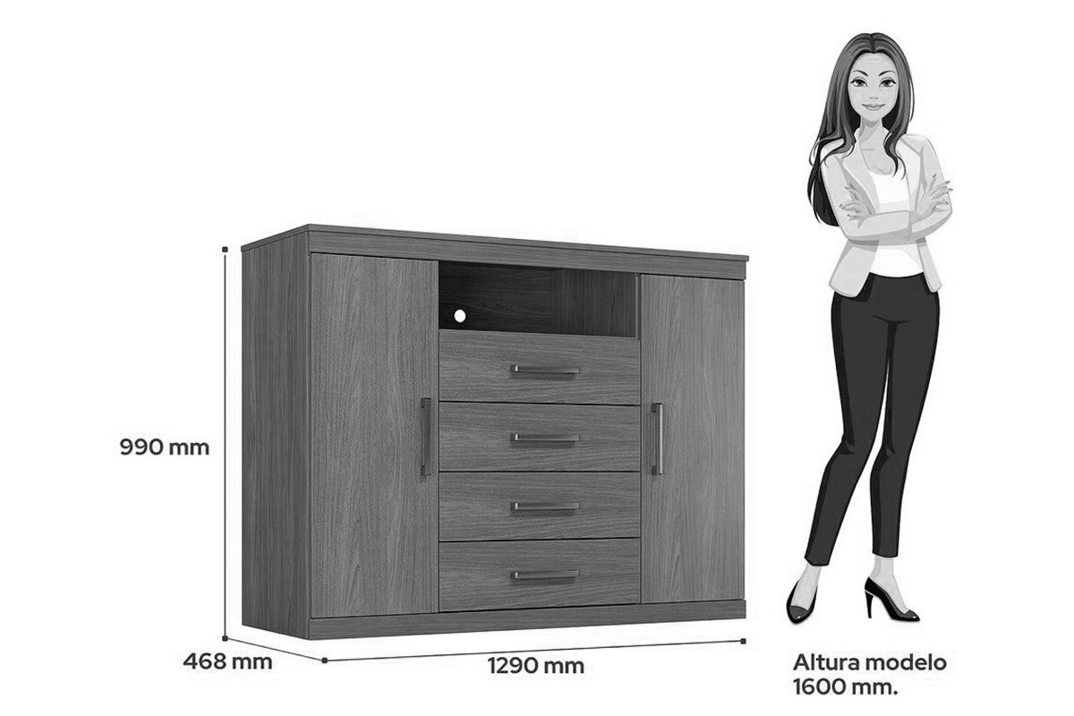 Conjunto Quarto Guarda Roupa + Cômoda QC319 S. Andirá