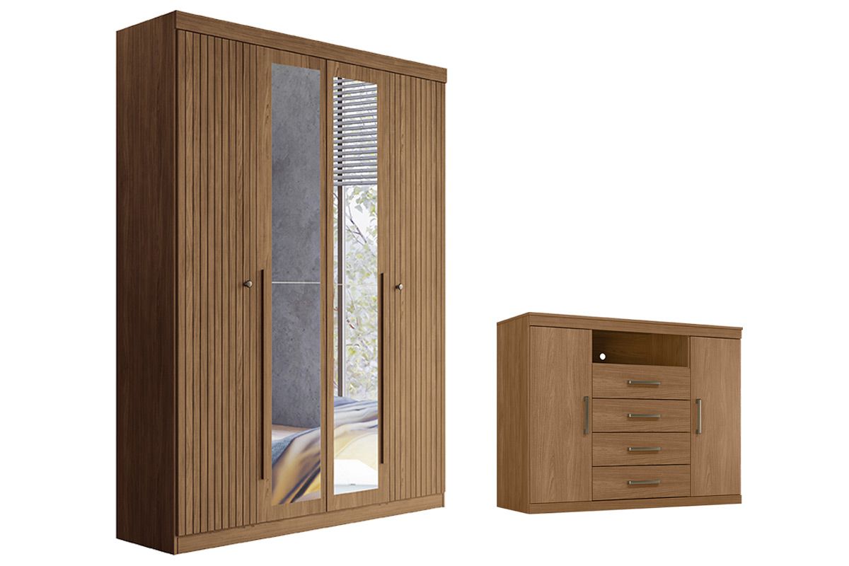 Conjunto Quarto Guarda Roupa + Cômoda QC320 S. Andirá