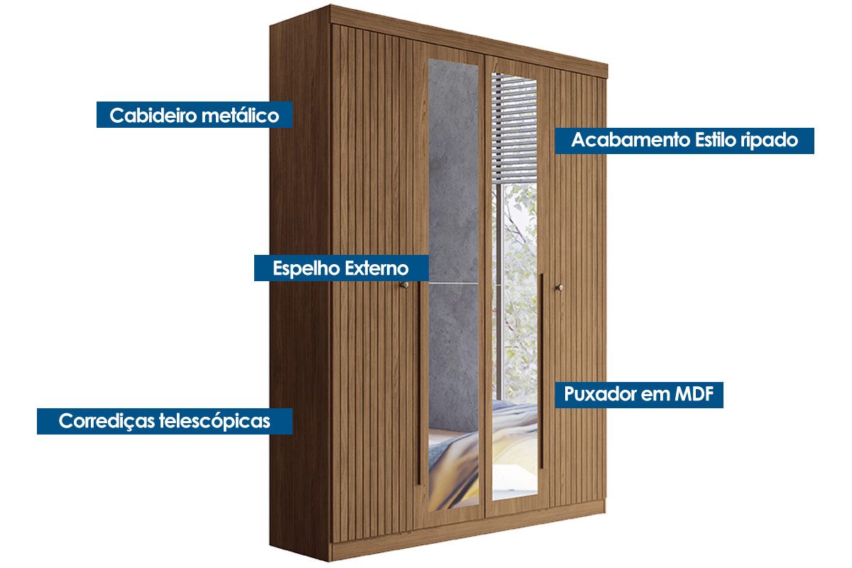 Conjunto Quarto Guarda Roupa + Cômoda QC320 S. Andirá