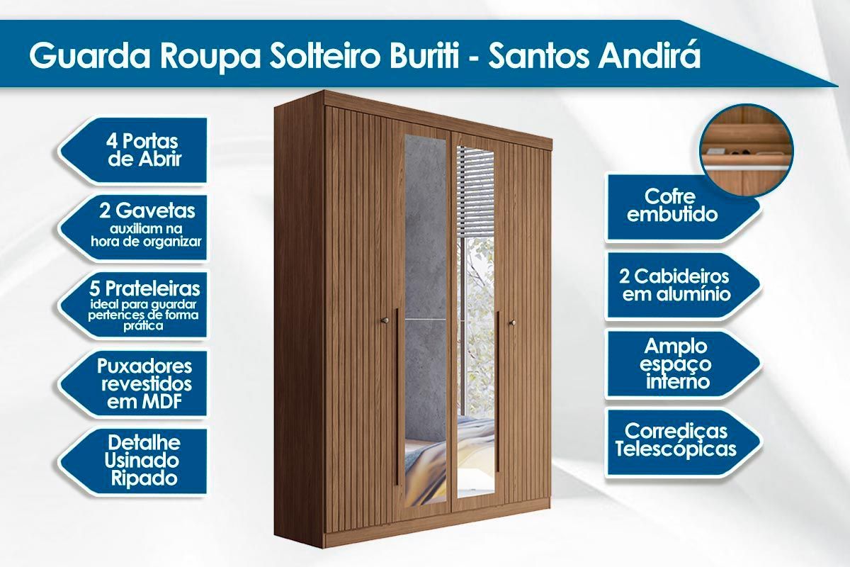 Conjunto Quarto Guarda Roupa + Cômoda QC325 S. Andirá