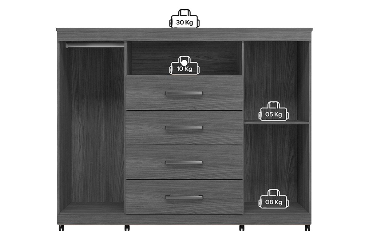 Conjunto Quarto Guarda Roupa + Cômoda QC328 S. Andirá