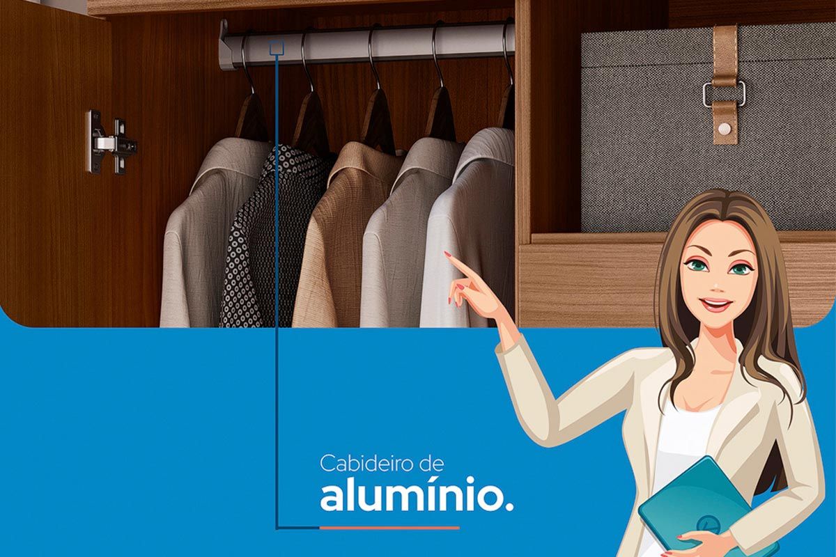 Conjunto Quarto Guarda Roupa + Cômoda QC329 S. Andirá