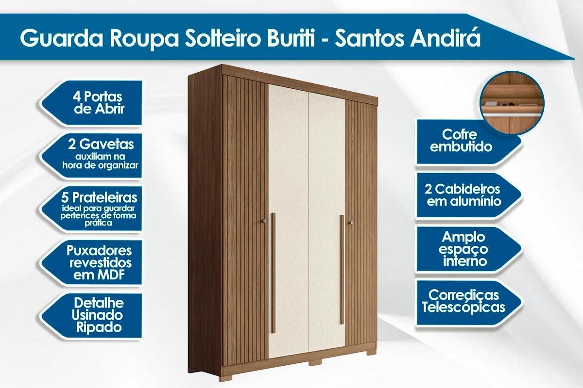 Conjunto Quarto Guarda Roupa + Cômoda QC330 S. Andirá