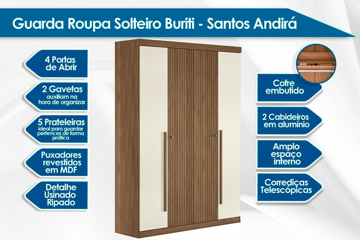 Conjunto Quarto Guarda Roupa + Cômoda QC337 S. Andirá