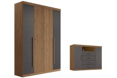 Conjunto Quarto Guarda Roupa + Cômoda QC339 S. Andirá