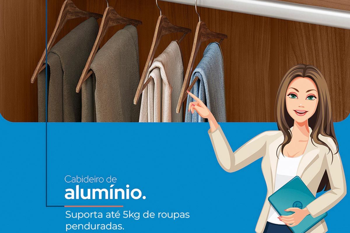 Conjunto Quarto Guarda Roupa + Cômoda QC349 S. Andirá