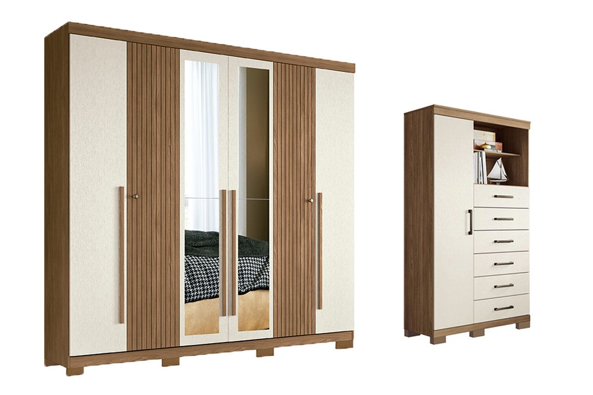 Conjunto Quarto Guarda Roupa + Cômoda QC355 S. Andirá