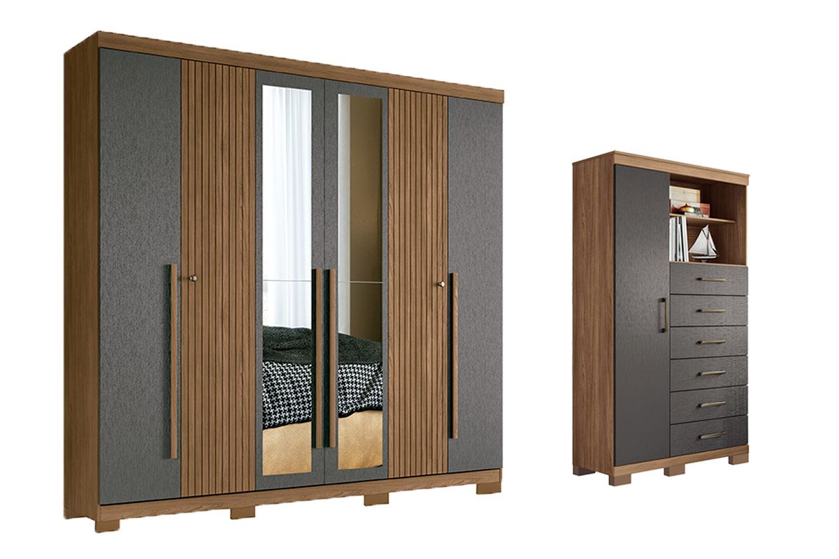 Conjunto Quarto Guarda Roupa + Cômoda QC355 S. Andirá
