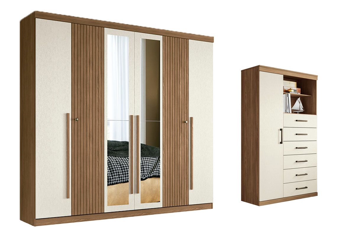 Conjunto Quarto Guarda Roupa + Cômoda QC361 S. Andirá