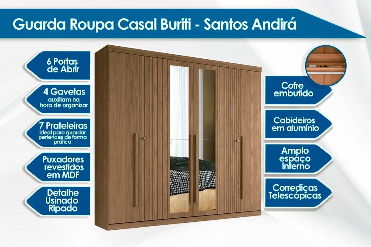 Conjunto Quarto Guarda Roupa + Cômoda QC362 S. Andirá