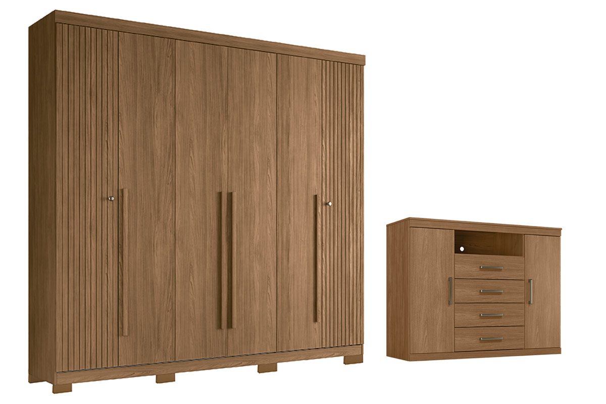 Conjunto Quarto Guarda Roupa + Cômoda QC367 S. Andirá