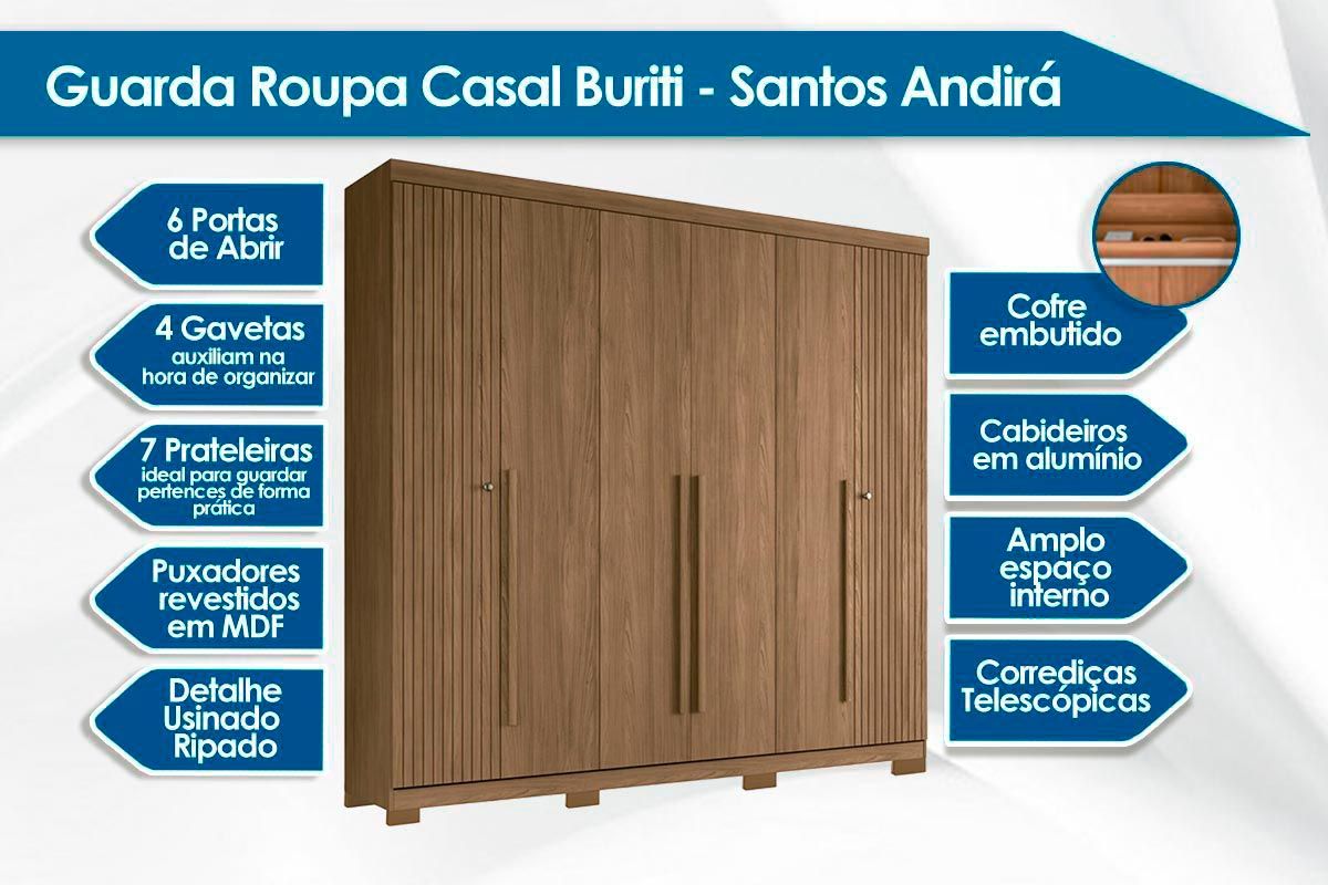 Conjunto Quarto Guarda Roupa + Cômoda QC368 S. Andirá