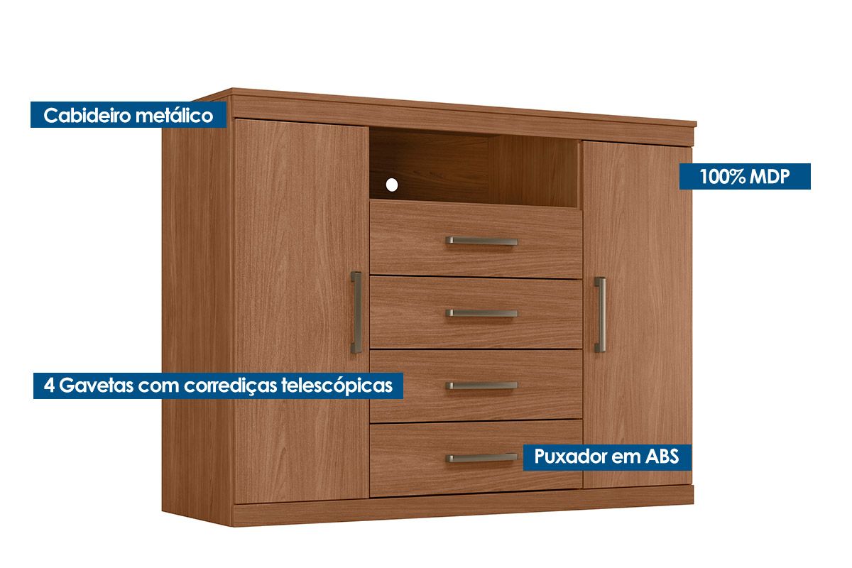 Conjunto Quarto Guarda Roupa + Cômoda QC375 S. Andirá