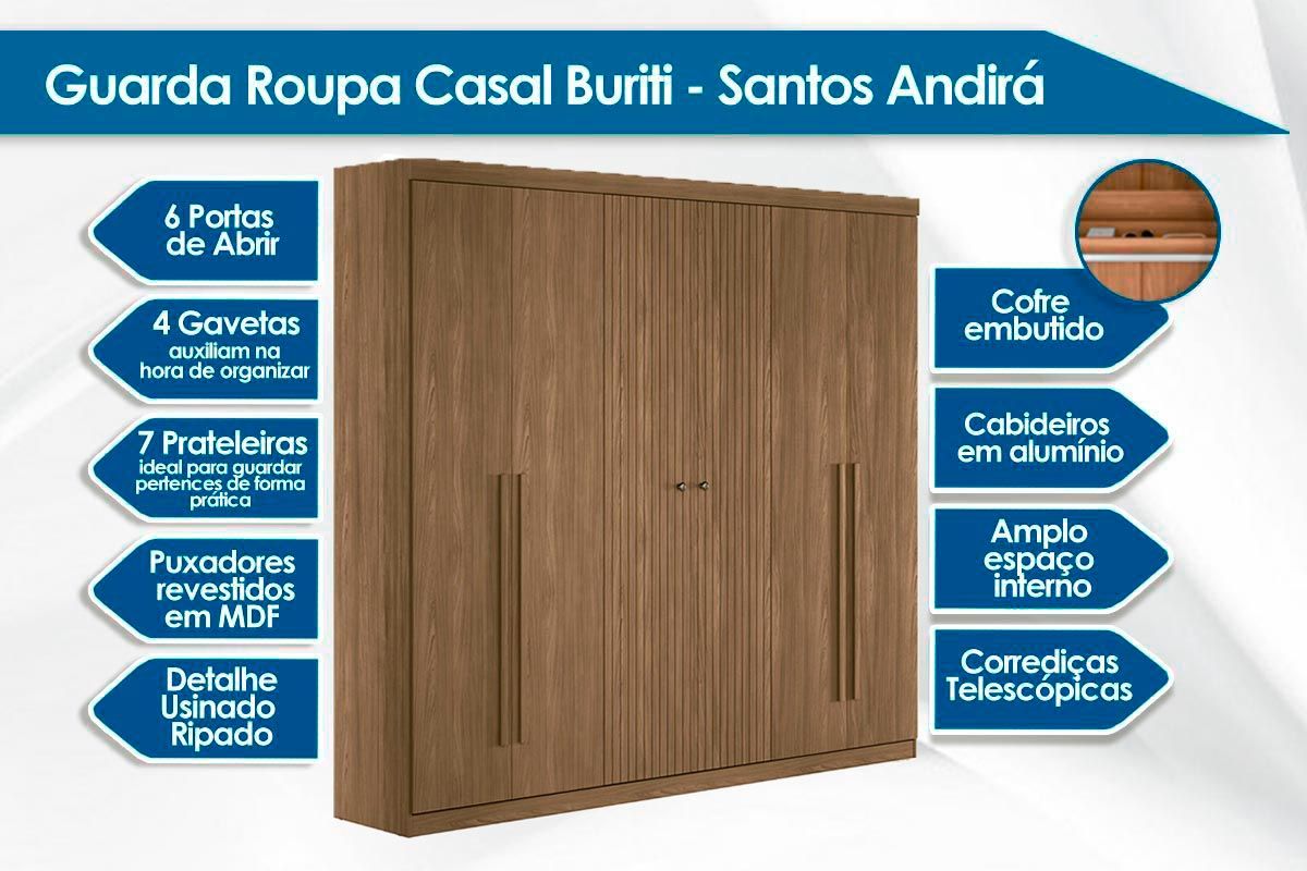 Conjunto Quarto Guarda Roupa + Cômoda QC376 S. Andirá
