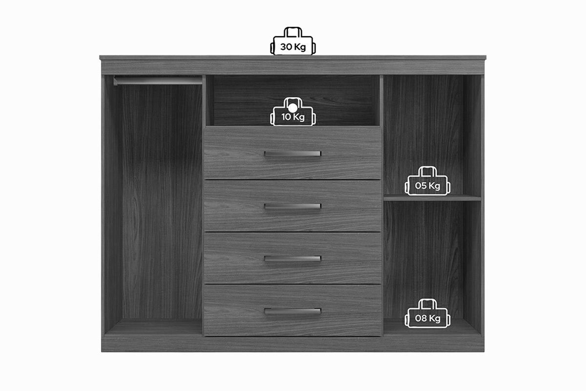Conjunto Quarto Guarda Roupa + Cômoda QC376 S. Andirá