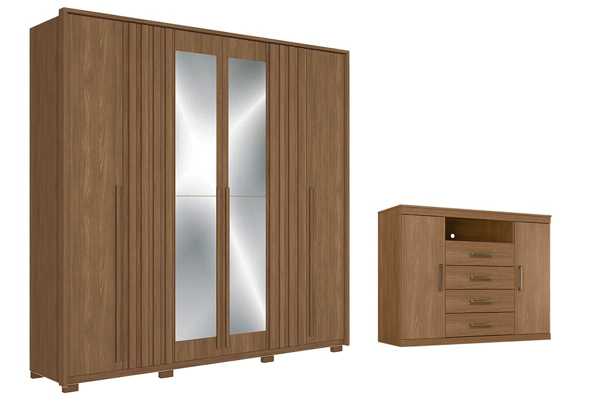 Conjunto Quarto Guarda Roupa + Cômoda QC383 S. Andirá
