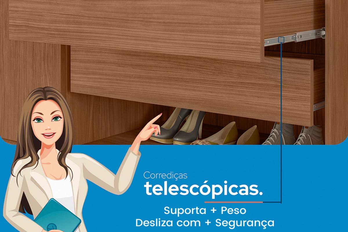 Conjunto Quarto Guarda Roupa + Cômoda QC383 S. Andirá