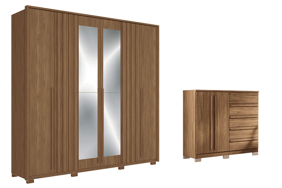 Conjunto Quarto Guarda Roupa + Cômoda QC384 S. Andirá