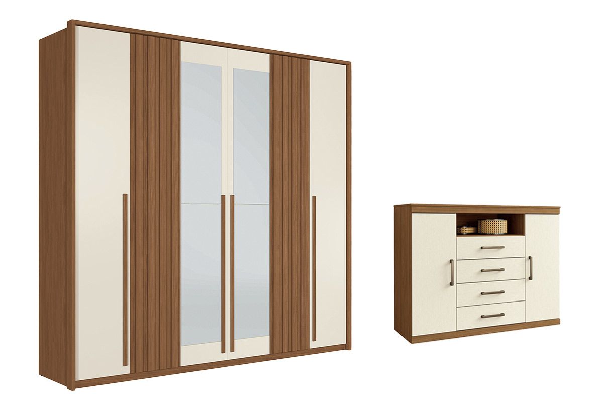 Conjunto Quarto Guarda Roupa + Cômoda QC394 S. Andirá