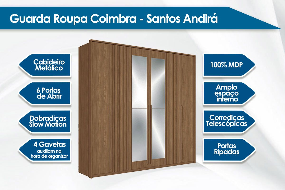 Conjunto Quarto Guarda Roupa + Cômoda QC395 S. Andirá