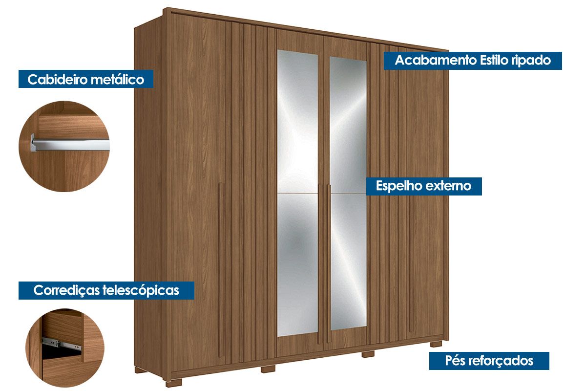 Conjunto Quarto Guarda Roupa + Cômoda QC401 S. Andirá