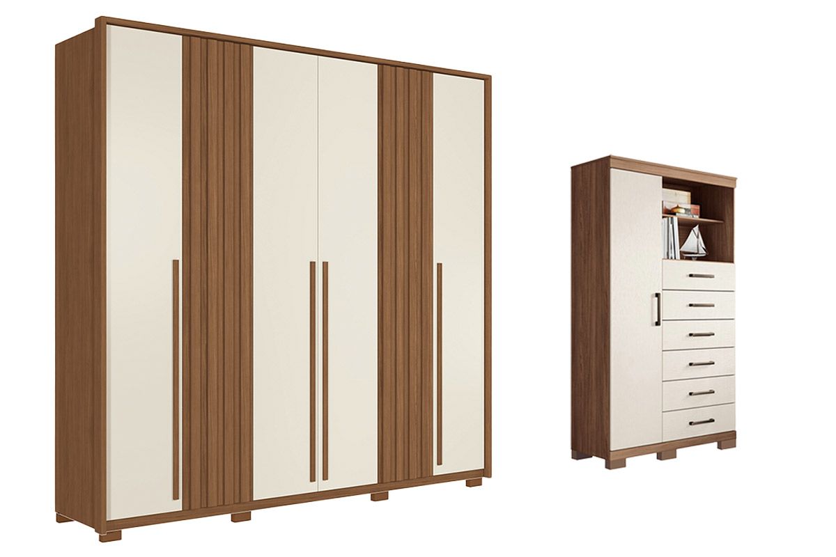 Conjunto Quarto Guarda Roupa + Cômoda QC408 S. Andirá