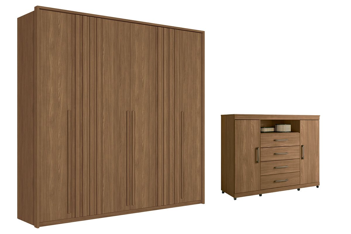 Conjunto Quarto Guarda Roupa + Cômoda QC410 S. Andirá