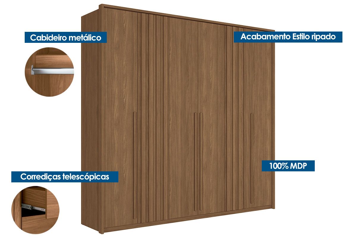 Conjunto Quarto Guarda Roupa + Cômoda QC410 S. Andirá