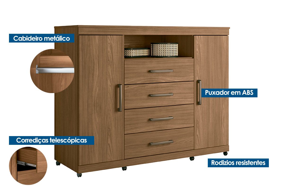 Conjunto Quarto Guarda Roupa + Cômoda QC410 S. Andirá