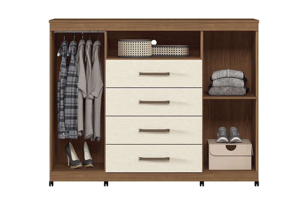 Conjunto Quarto Guarda Roupa + Cômoda QC410 S. Andirá