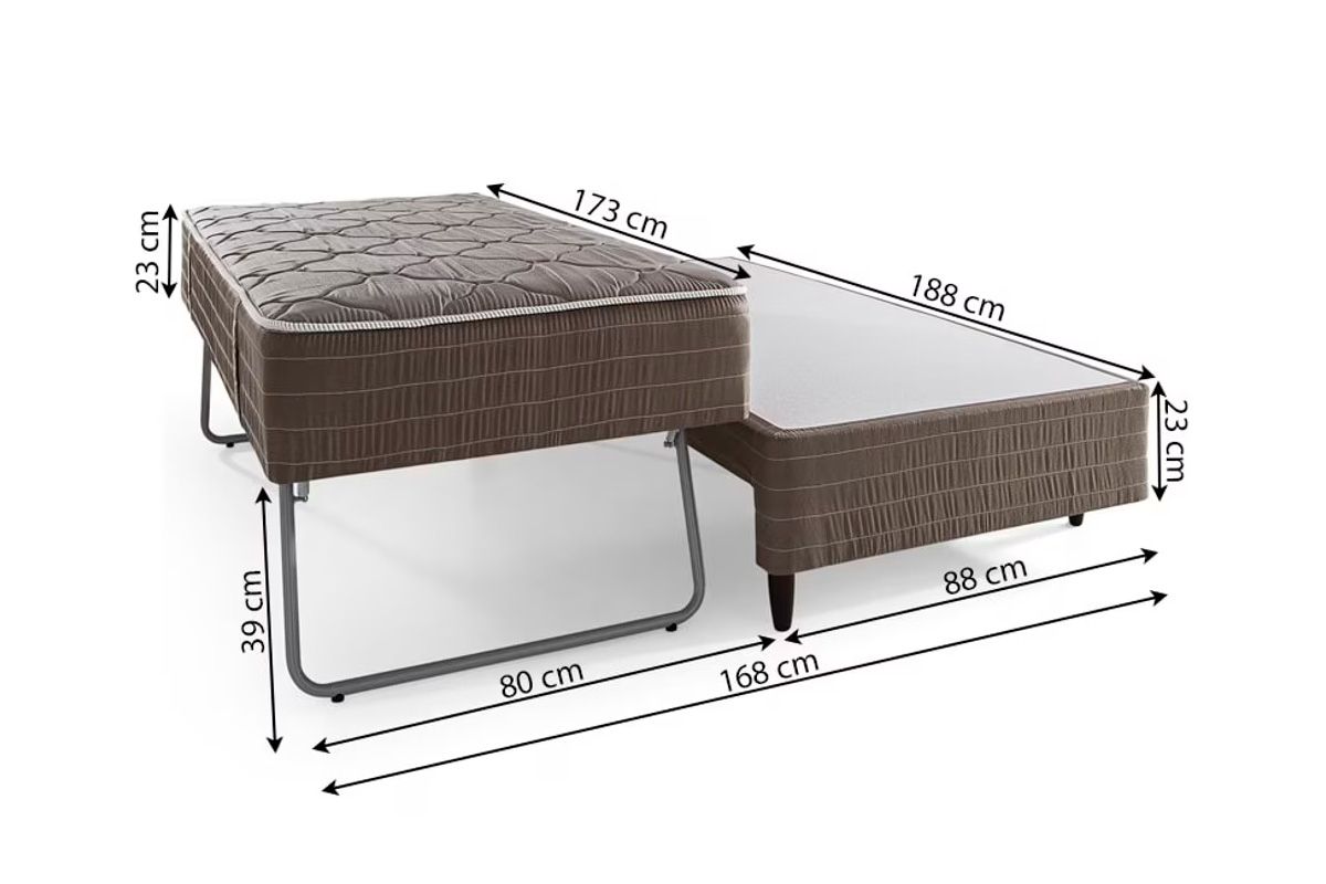 Cama Box c/Auxiliar Herval Hotel Molas MH1400Solteiro - 88x188x34 Cama Box c/Auxiliar Herval Hotel Molas MH1400Solteiro - 88x188x34
