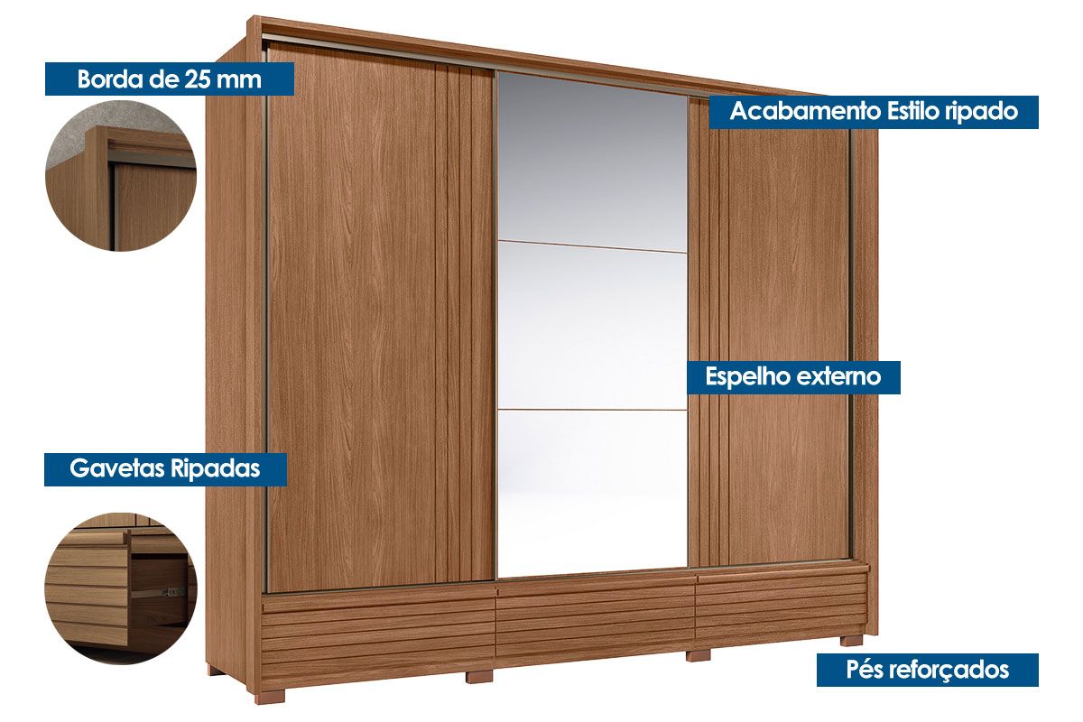 Conjunto Quarto Guarda Roupa + Cômoda QC509 S. Andirá