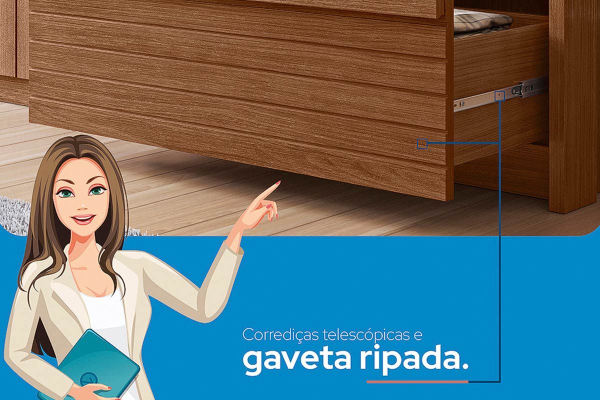 Conjunto Quarto Guarda Roupa + Cômoda QC518 S. Andirá