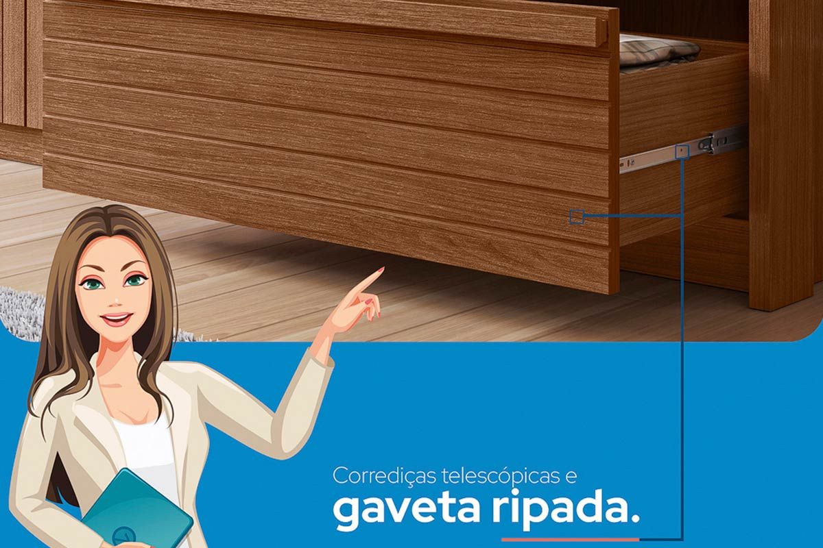 Conjunto Quarto Guarda Roupa + Cômoda QC527 S. Andirá