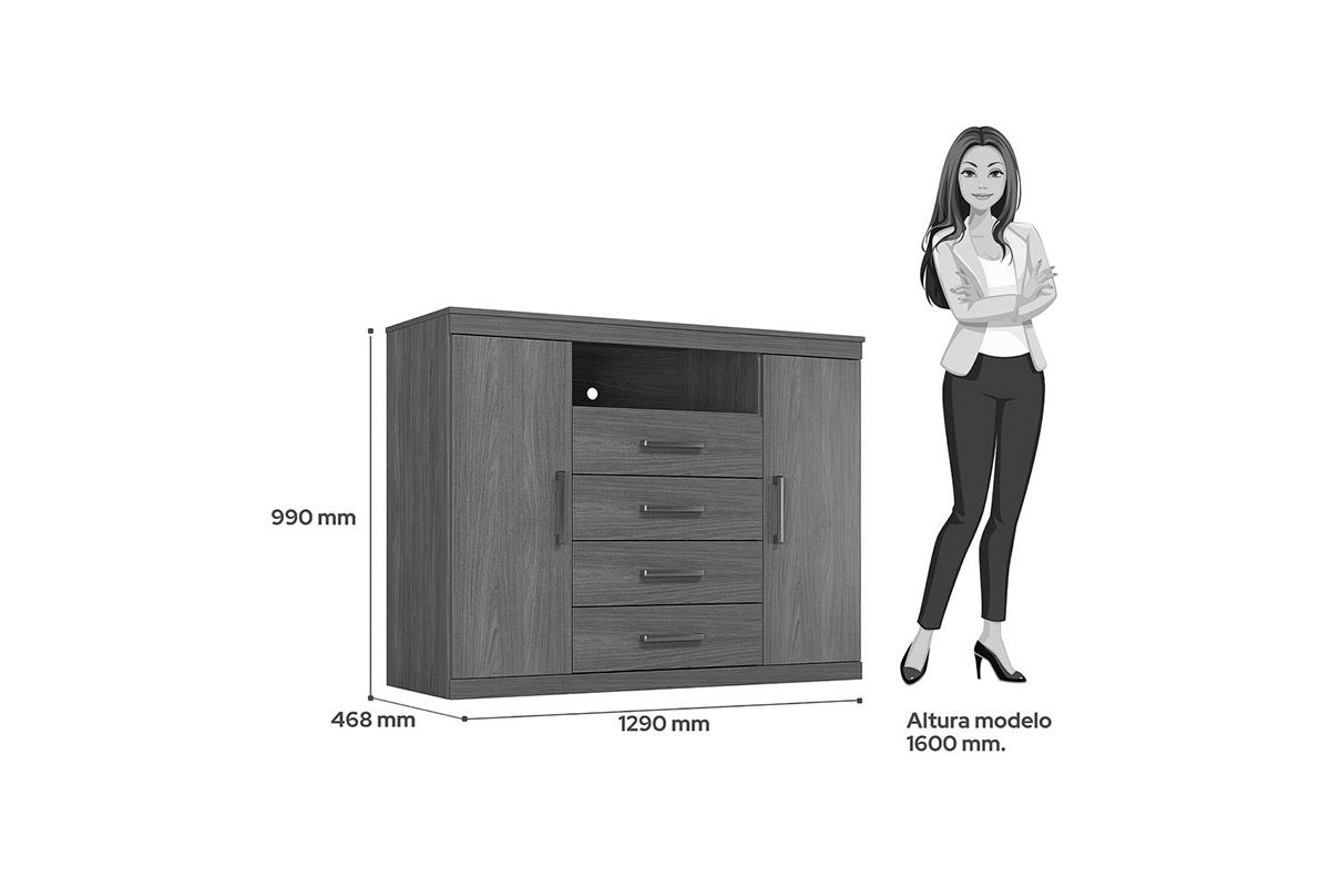 Conjunto Quarto Guarda Roupa + Cômoda QC546 S. Andirá