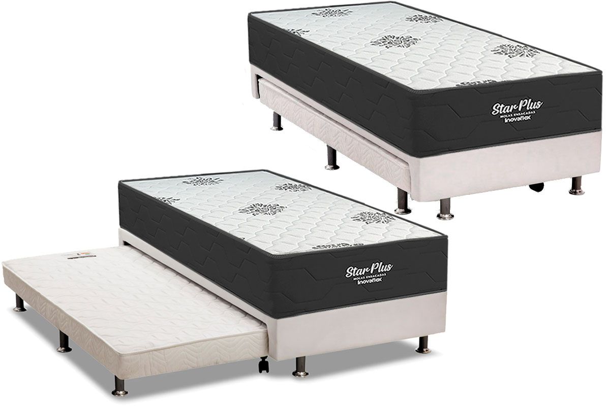Cama Box c/Aux CRC +Colchão Star Inovaflex