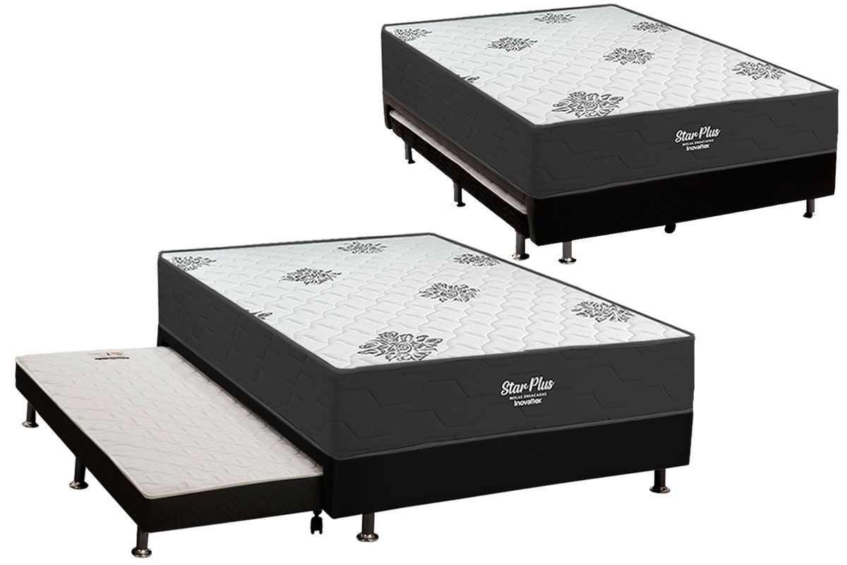 Cama Box c/Aux CRC +Colchão Star Inovaflex