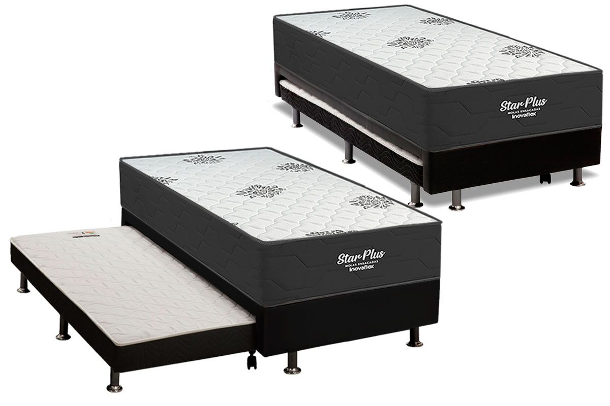 Cama Box c/Aux CRC +Colchão Star Inovaflex