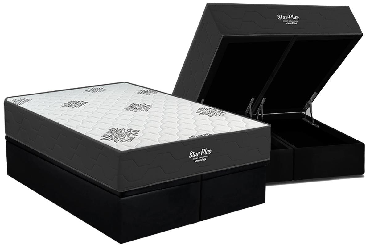 Cama Box Baú CRC +Colchão Molas Star Inovaflex