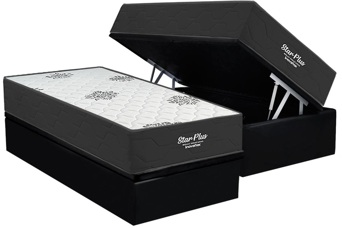 Cama Box Baú CRC +Colchão Molas Star Inovaflex