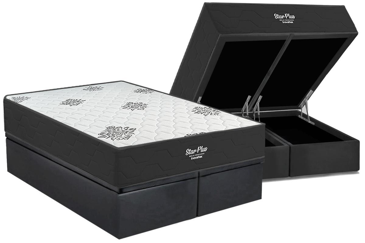 Cama Box Baú CRC +Colchão Molas Star Inovaflex