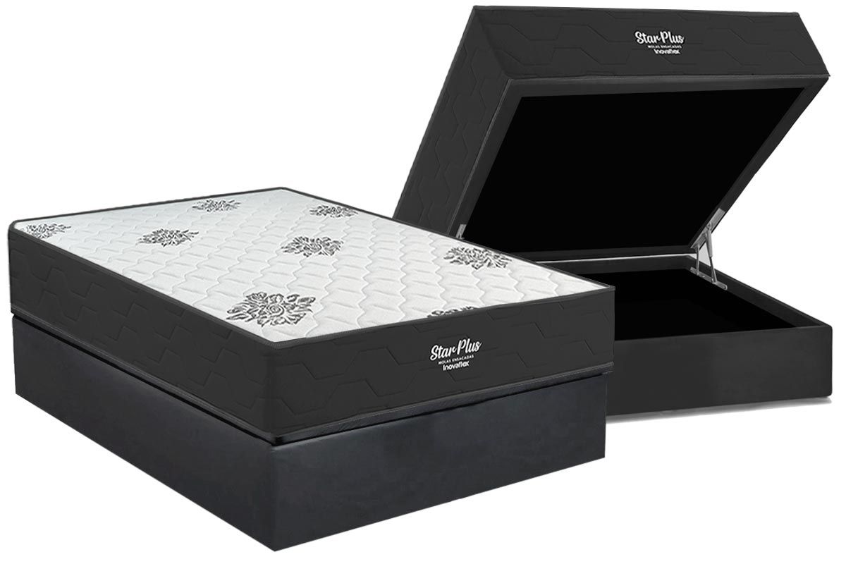 Cama Box Baú CRC +Colchão Molas Star Inovaflex
