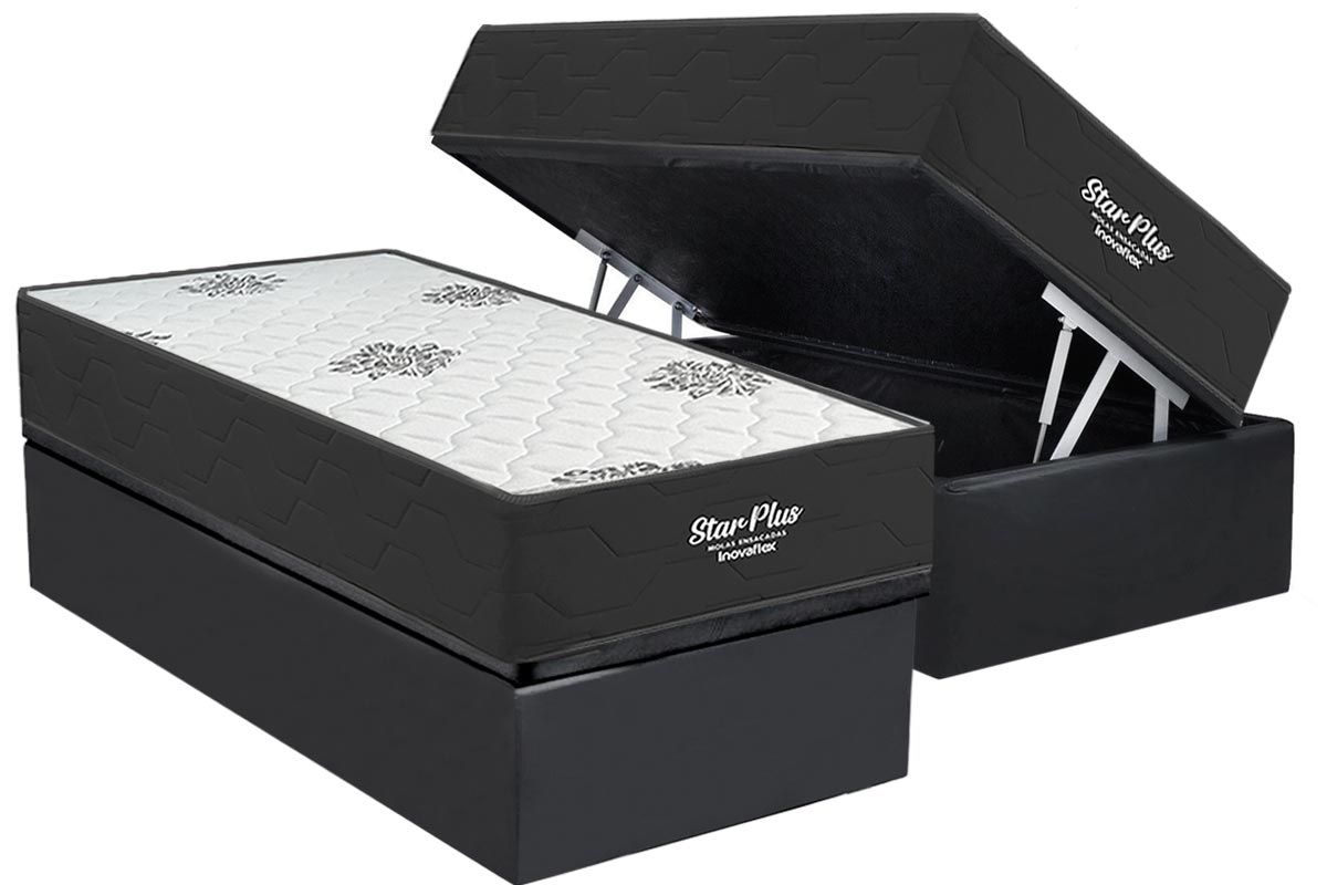 Cama Box Baú CRC +Colchão Molas Star Inovaflex